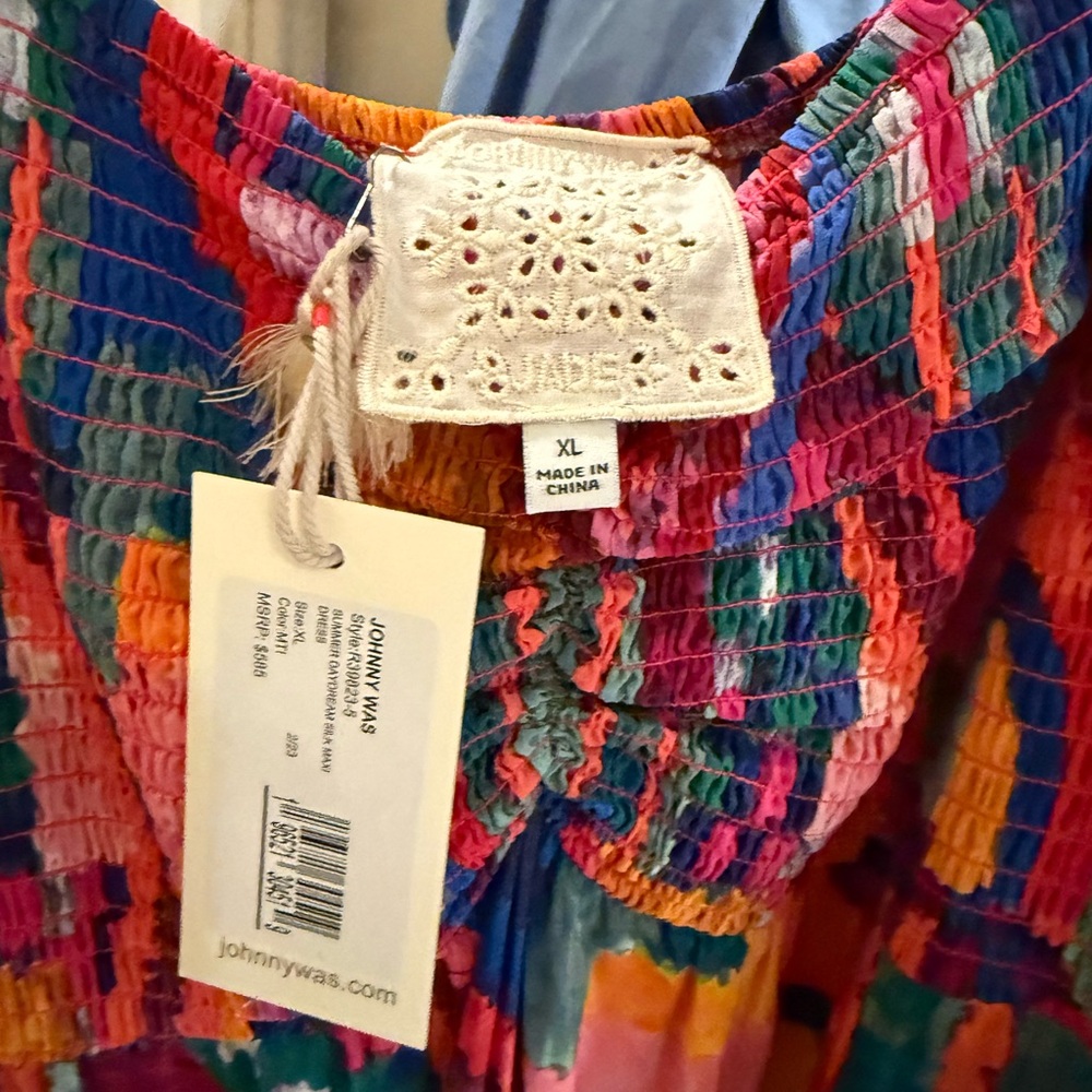New with Tags Johnny Was Summer Day Dream Silk Maxi Dress - Picture 3 of 4